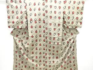 大正ロマン　絣柄織り出しお召着物